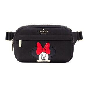 New Disney X Kate Spade New York Minnie Belt Bag Black Multi